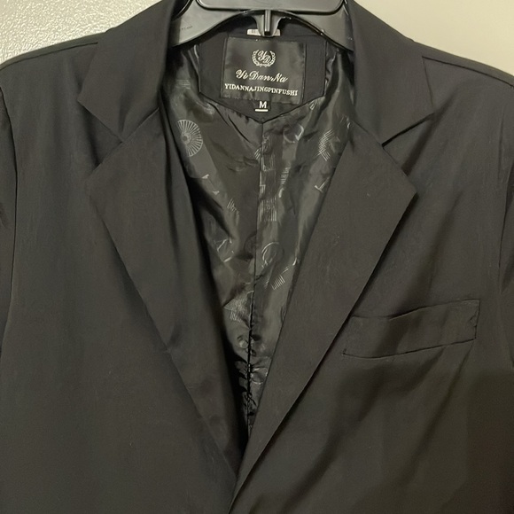 YIDANNA BLAZER JACKET WOMENS M BLACK 3 POCKET DECENTLY LINNING CLOSET ESSENTIAL - Picture 2 of 10